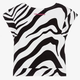 KARL LAGERFELD KIDS-Black & White Zebra T-Shirt | Childrensalon Outlet