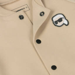KARL LAGERFELD KIDS-Boys Beige Iconic Three-Piece Ensemble | Childrensalon Outlet