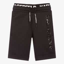 KARL LAGERFELD KIDS-Boys Black Jersey Logo Shorts | Childrensalon Outlet
