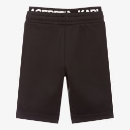 KARL LAGERFELD KIDS-Boys Black Jersey Logo Shorts | Childrensalon Outlet