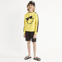 KARL LAGERFELD KIDS-Boys Black Jersey Logo Shorts | Childrensalon Outlet