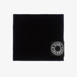 KARL LAGERFELD KIDS-Boys Black Knit Hat & Snood Combo | Childrensalon Outlet