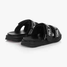 كارل لاغرفيلد كيدز-شبشب سلايدرز قماش لون أسود للأولاد | Childrensalon Outlet