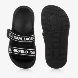 كارل لاغرفيلد كيدز-شبشب سلايدرز قماش لون أسود للأولاد | Childrensalon Outlet