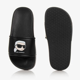 كارل لاغرفيلد كيدز-شبشب سلايدرز لون أسود للأولاد | Childrensalon Outlet