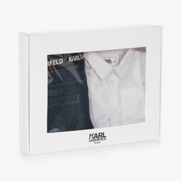 KARL LAGERFELD KIDS-Boys Blue Denim Jeans Set | Childrensalon Outlet