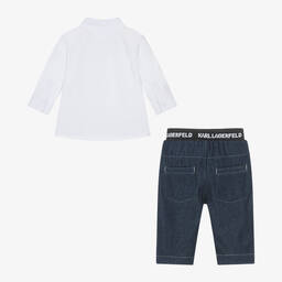KARL LAGERFELD KIDS-Boys Blue Denim Jeans Set | Childrensalon Outlet