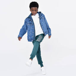 KARL LAGERFELD KIDS-Boys Blue Logo Joggers | Childrensalon Outlet