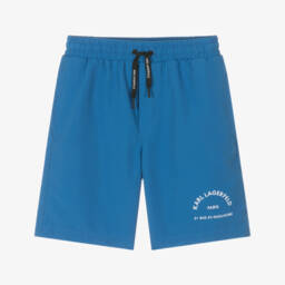 KARL LAGERFELD KIDS-Boys Blue Rue St Guillaume Swim Shorts | Childrensalon Outlet
