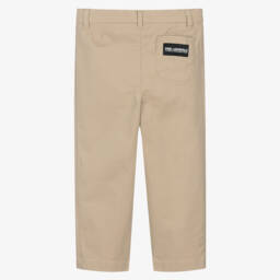 KARL LAGERFELD KIDS-بنطلون تويل كلاسيكي بيج للأولاد | Childrensalon Outlet