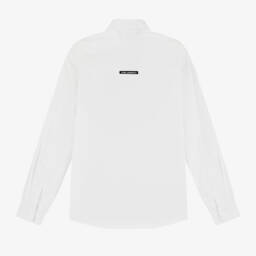 KARL LAGERFELD KIDS-قميص بوبلين أبيض كلاسيكي للأولاد | Childrensalon Outlet