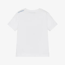 KARL LAGERFELD KIDS-Boys Cotton Tee in Blue & White | Childrensalon Outlet