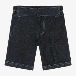 KARL LAGERFELD KIDS-Boys Dark Blue Denim Shorts | Childrensalon Outlet