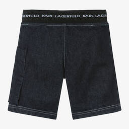 KARL LAGERFELD KIDS-Boys Dark Blue Denim Shorts | Childrensalon Outlet
