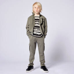 KARL LAGERFELD KIDS-Boys Green Adventure Cargo Pants | Childrensalon Outlet