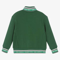 KARL LAGERFELD KIDS-Boys Green Cotton Jersey Zip-up Top | Childrensalon Outlet