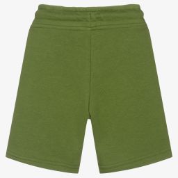 KARL LAGERFELD KIDS-Boys Green Cotton Logo Shorts | Childrensalon Outlet