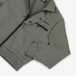 KARL LAGERFELD KIDS-Зеленая мягкая трикотажная куртка на молнии для мальчиков | Childrensalon Outlet