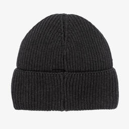 KARL LAGERFELD KIDS-Boys Grey Cotton Knitted Beanie | Childrensalon Outlet