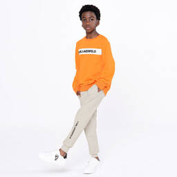 KARL LAGERFELD KIDS-Серые джоггеры из джерси | Childrensalon Outlet