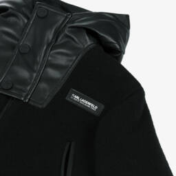 KARL LAGERFELD KIDS-Boys Hooded Black Jacket | Childrensalon Outlet