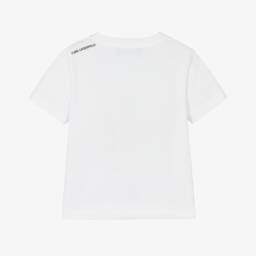 KARL LAGERFELD KIDS-Легендарная белая органическая футболка для мальчиков | Childrensalon Outlet