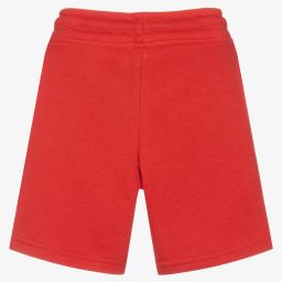 KARL LAGERFELD KIDS-Boys Red Cotton Logo Shorts | Childrensalon Outlet