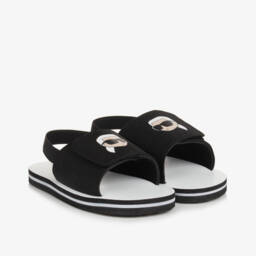 KARL LAGERFELD KIDS-Boys Sleek Black Adventure Sandals | Childrensalon Outlet