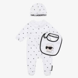 KARL LAGERFELD KIDS-Мягкий белый хлопковый комплект для мальчиков | Childrensalon Outlet