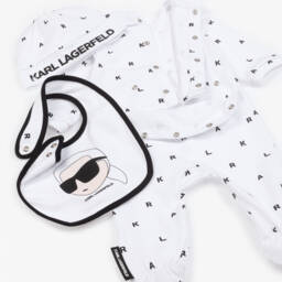 KARL LAGERFELD KIDS-Мягкий белый хлопковый комплект для мальчиков | Childrensalon Outlet