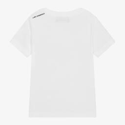 KARL LAGERFELD KIDS-Boys White Cotton Team Karl T-Shirt | Childrensalon Outlet