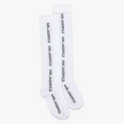 KARL LAGERFELD KIDS-جوارب بيضاء للأولاد بشعار المصمم | Childrensalon Outlet