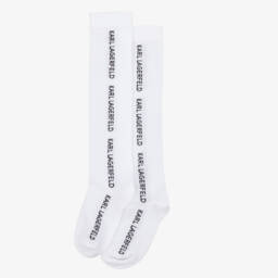 KARL LAGERFELD KIDS-جوارب بيضاء للأولاد بشعار المصمم | Childrensalon Outlet