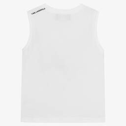 KARL LAGERFELD KIDS-Boys White Logo Print Tank Top | Childrensalon Outlet