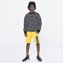 KARL LAGERFELD KIDS-Boys Yellow Jersey Logo Shorts | Childrensalon Outlet