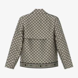 KARL LAGERFELD KIDS-Girls Beige Monogrammed Jacket | Childrensalon Outlet