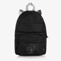 KARL LAGERFELD KIDS-Girls Black Choupette Cat Backpack (36cm) | Childrensalon Outlet