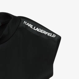 KARL LAGERFELD KIDS-Черное платье из джерси для девочек | Childrensalon Outlet
