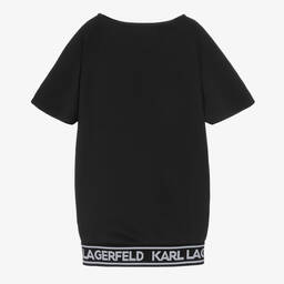 KARL LAGERFELD KIDS-فستان فيسكوز جيرسي لون أسود | Childrensalon Outlet