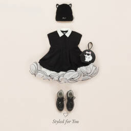 KARL LAGERFELD KIDS-Girls Black Knit Cat Ears Beanie | Childrensalon Outlet