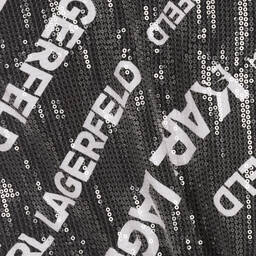 KARL LAGERFELD KIDS-Girls Black Logo Sequinned Dress | Childrensalon Outlet