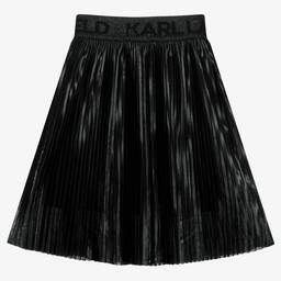 KARL LAGERFELD KIDS-Girls Black Pleated Skirt | Childrensalon Outlet
