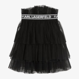 كارل لاغرفيلد كيدز-تنورة توتو بكسرات تول لون أسود | Childrensalon Outlet