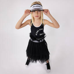 كارل لاغرفيلد كيدز-تنورة توتو بكسرات تول لون أسود | Childrensalon Outlet