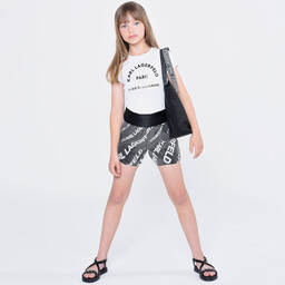 KARL LAGERFELD KIDS-Черные шорты с пайетками | Childrensalon Outlet