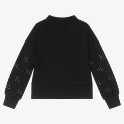 KARL LAGERFELD KIDS-Girls Black Studded Sweatshirt | Childrensalon Outlet