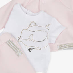 KARL LAGERFELD KIDS-Girls Blush Trio Outfit Ensemble | Childrensalon Outlet