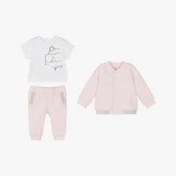 KARL LAGERFELD KIDS-Girls Blush Trio Outfit Ensemble | Childrensalon Outlet