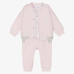 KARL LAGERFELD KIDS-Girls Blush Trio Outfit Ensemble | Childrensalon Outlet