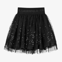 كارل لاغرفيلد كيدز-تنورة تول لون أسود | Childrensalon Outlet